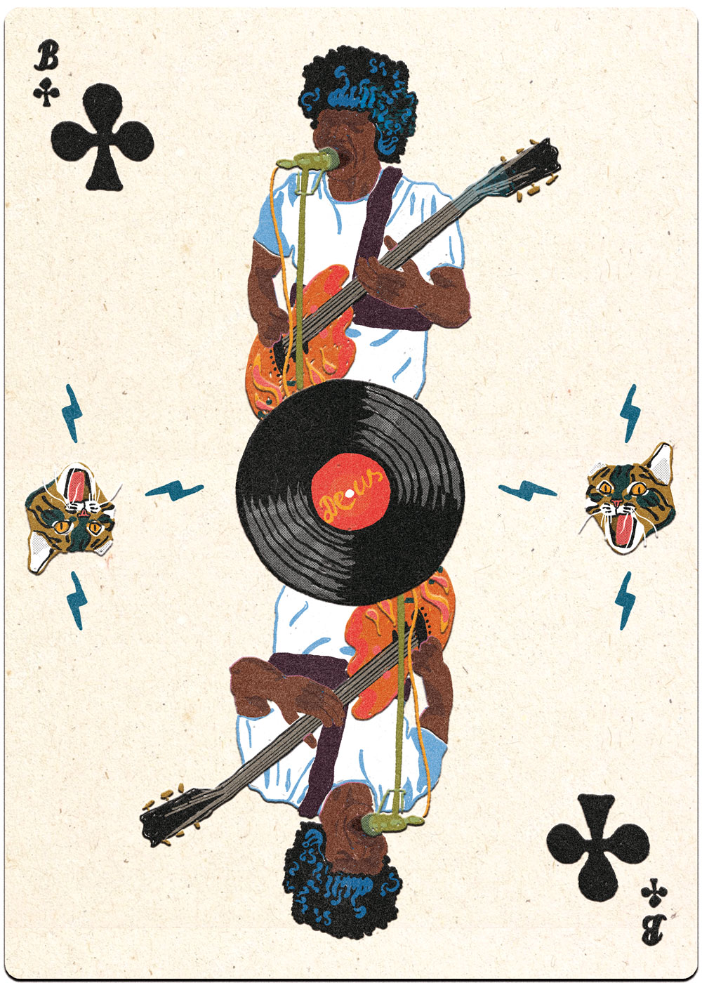 Claudie Linke Illustration for Drifer Surf Shop: Bali-themed playing cards.